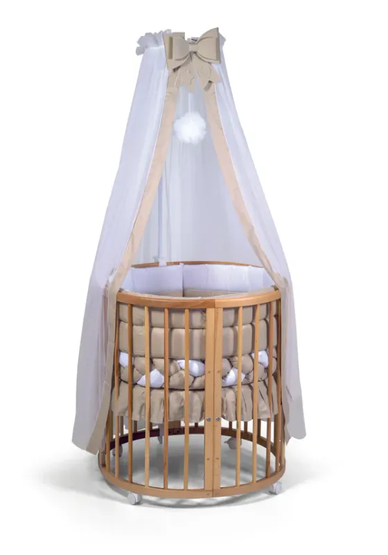 Culla Evolutiva Marilyn Legno Naturale (Kit Tessile a Scelta)