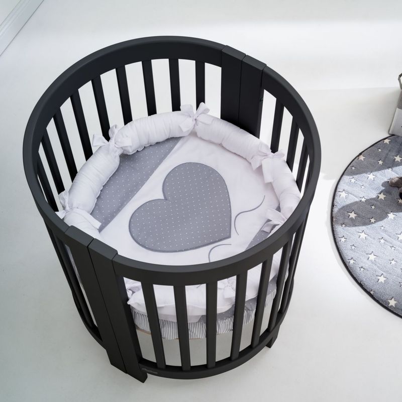 Culla Evolutiva Giulia Nera (Kit Tessile a Scelta)