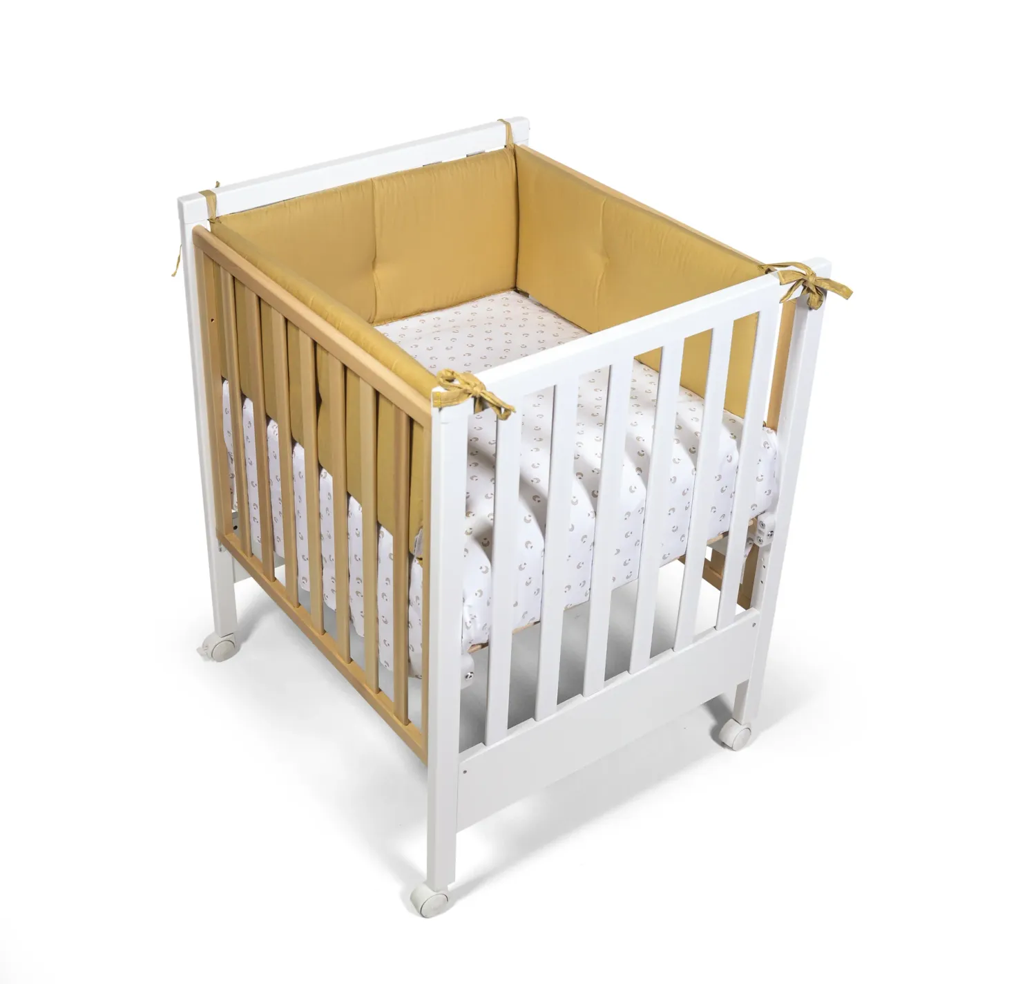 Culla Evolutiva Kresco Bianco/Legno Naturale (Kit Tessile in Dotazione)