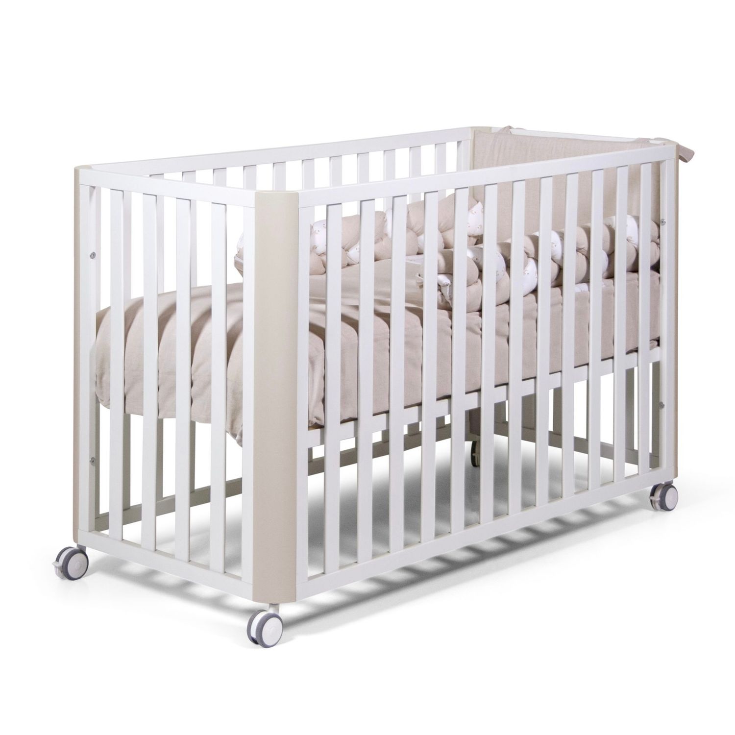 Culla Evolutiva Matrix Bianco/Sabbia (Kit Tessile a Scelta)