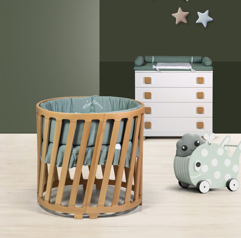 Culla Evolutiva Project Legno Naturale (Kit Tessile a Scelta)