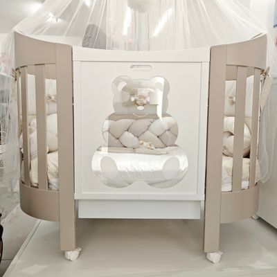 Culla Evolutiva Diamante Tortora (Kit Tessile a Scelta)