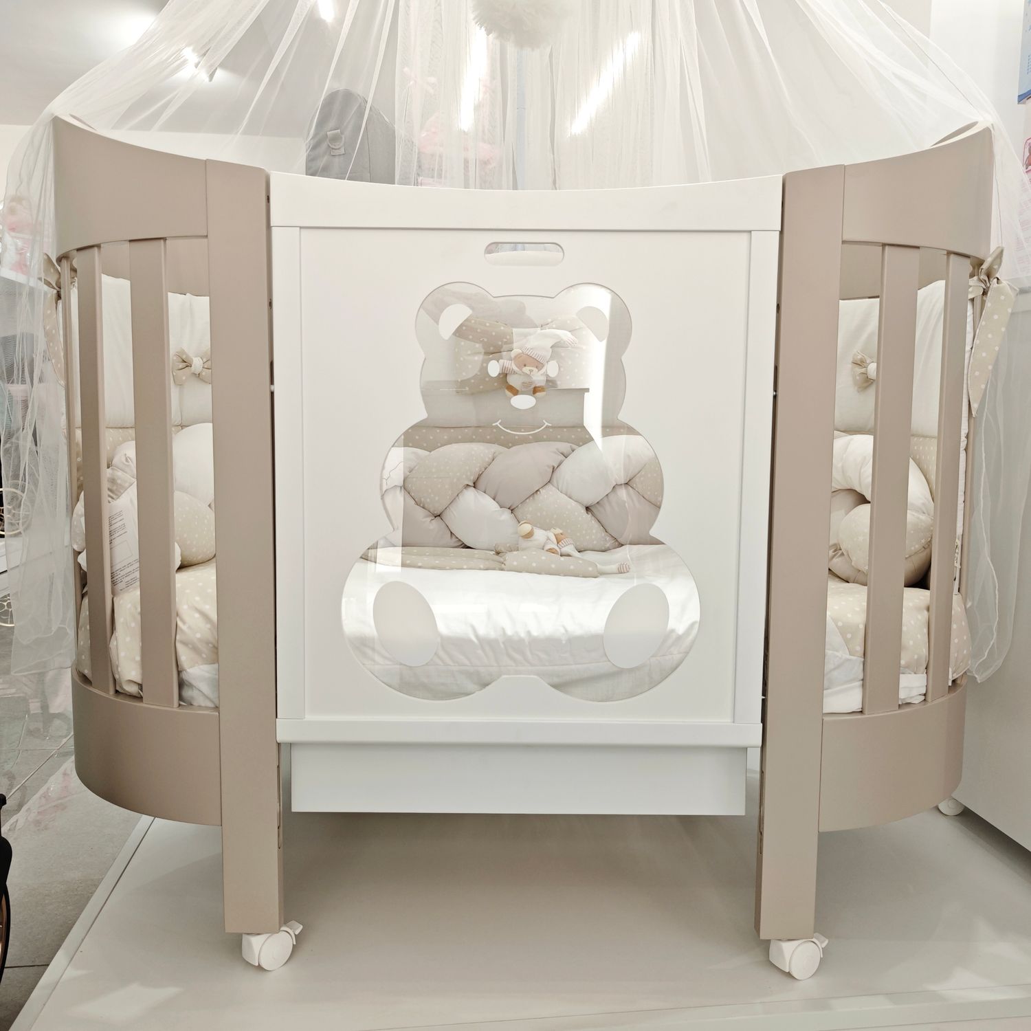 Culla Evolutiva Diamante Tortora (Kit Tessile a Scelta)