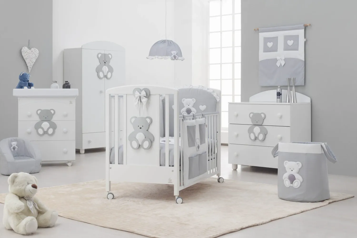 Cameretta Orso Peluche Grigio