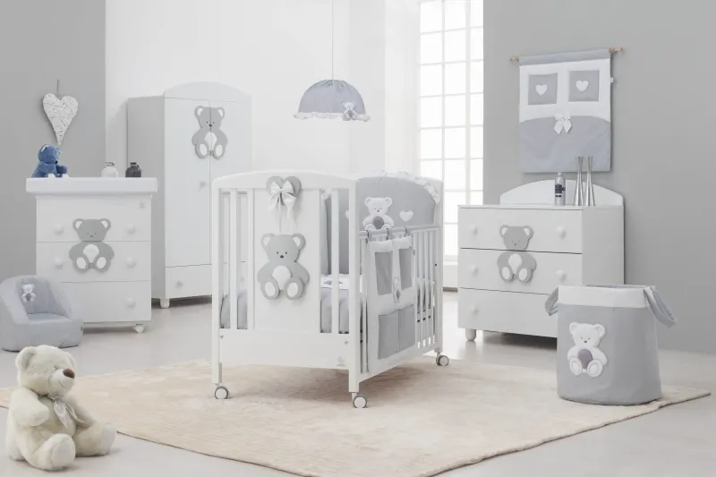 Cameretta Orso Peluche Grigio