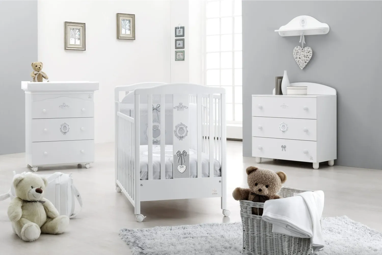 Cameretta Baby Chic Decoro Grigio