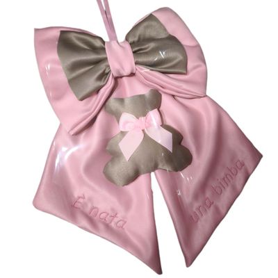 Fiocco Nascita con Orso Personalizzato con Nome – Realizzato a Mano