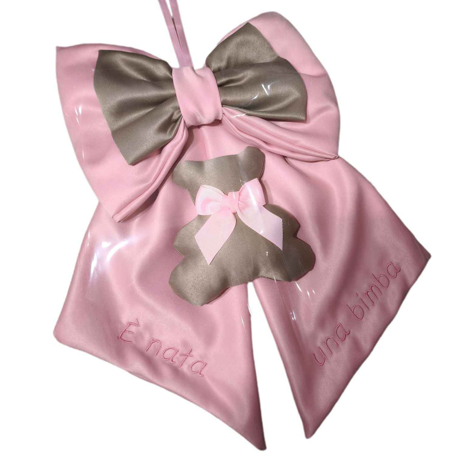 Fiocco Nascita con Orso Personalizzato con Nome – Realizzato a Mano