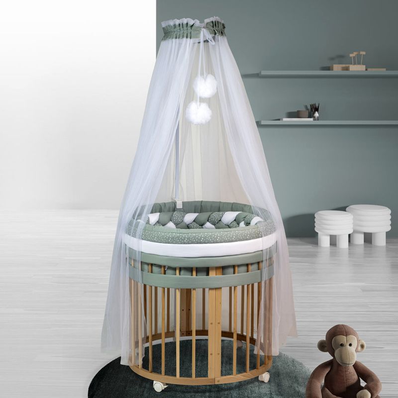 Culla Evolutiva Marilyn Elite Legno Naturale (Kit Tessile a Scelta)