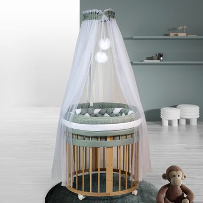 Culla Evolutiva Marilyn Elite Legno Naturale (Kit Tessile a Scelta)