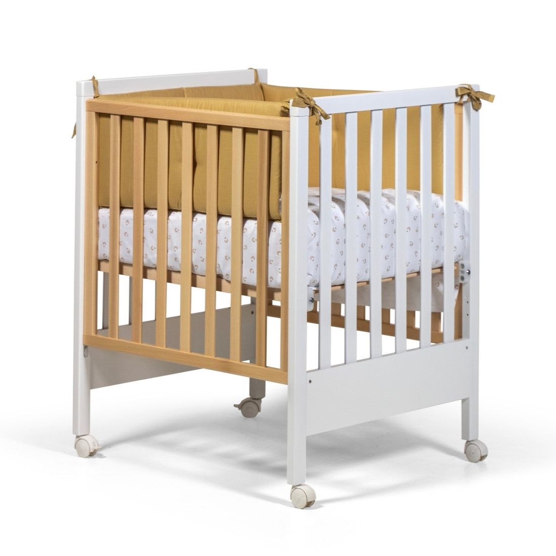 Culla Evolutiva Kresco Bianco/Legno Naturale (Kit Tessile in Dotazione)