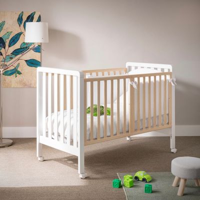 Culla Evolutiva Teo Bianco/Legno Naturale (Kit Tessile in Dotazione)