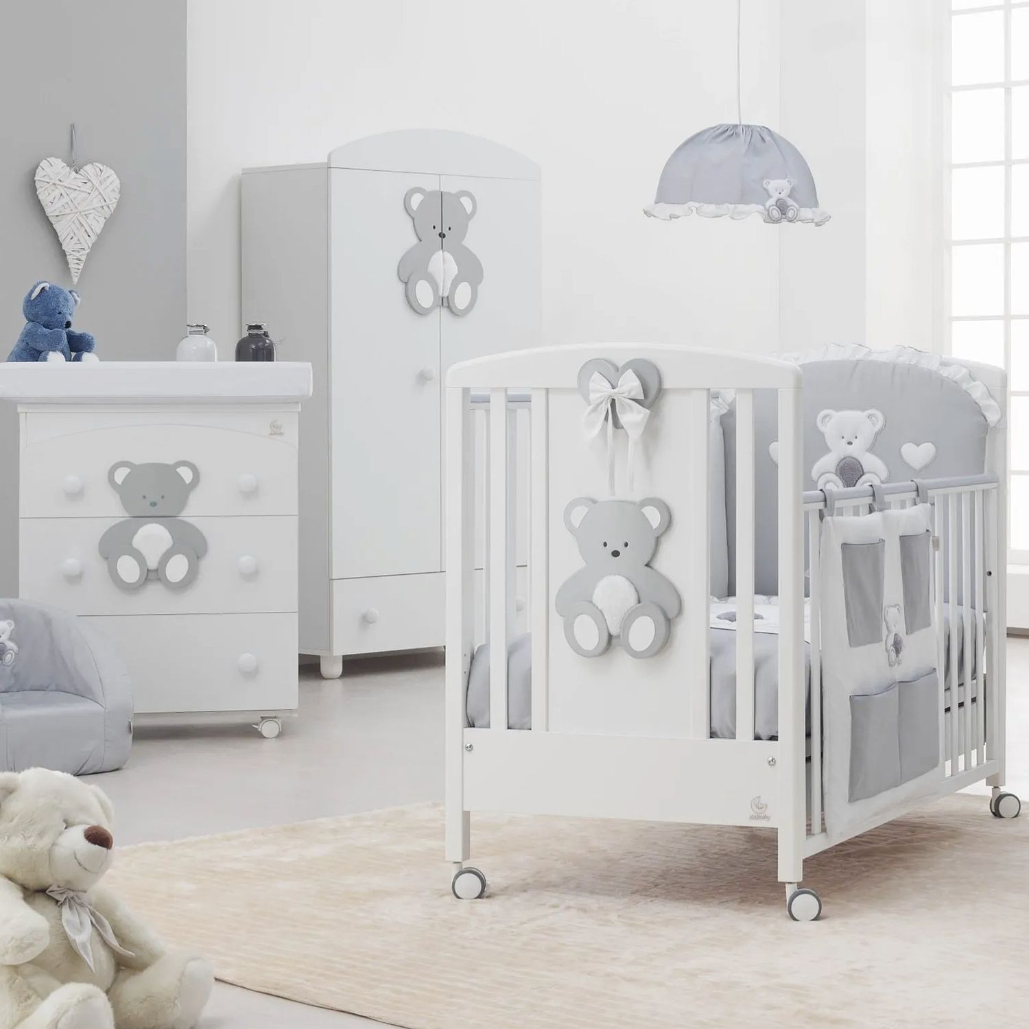 Cameretta Orso Peluche Grigio