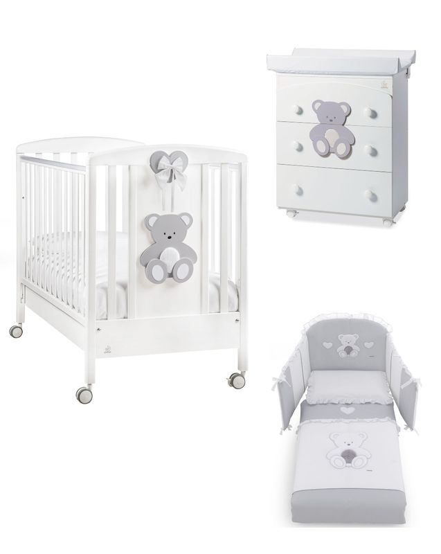 Cameretta Completa Peluche Orso Grigio