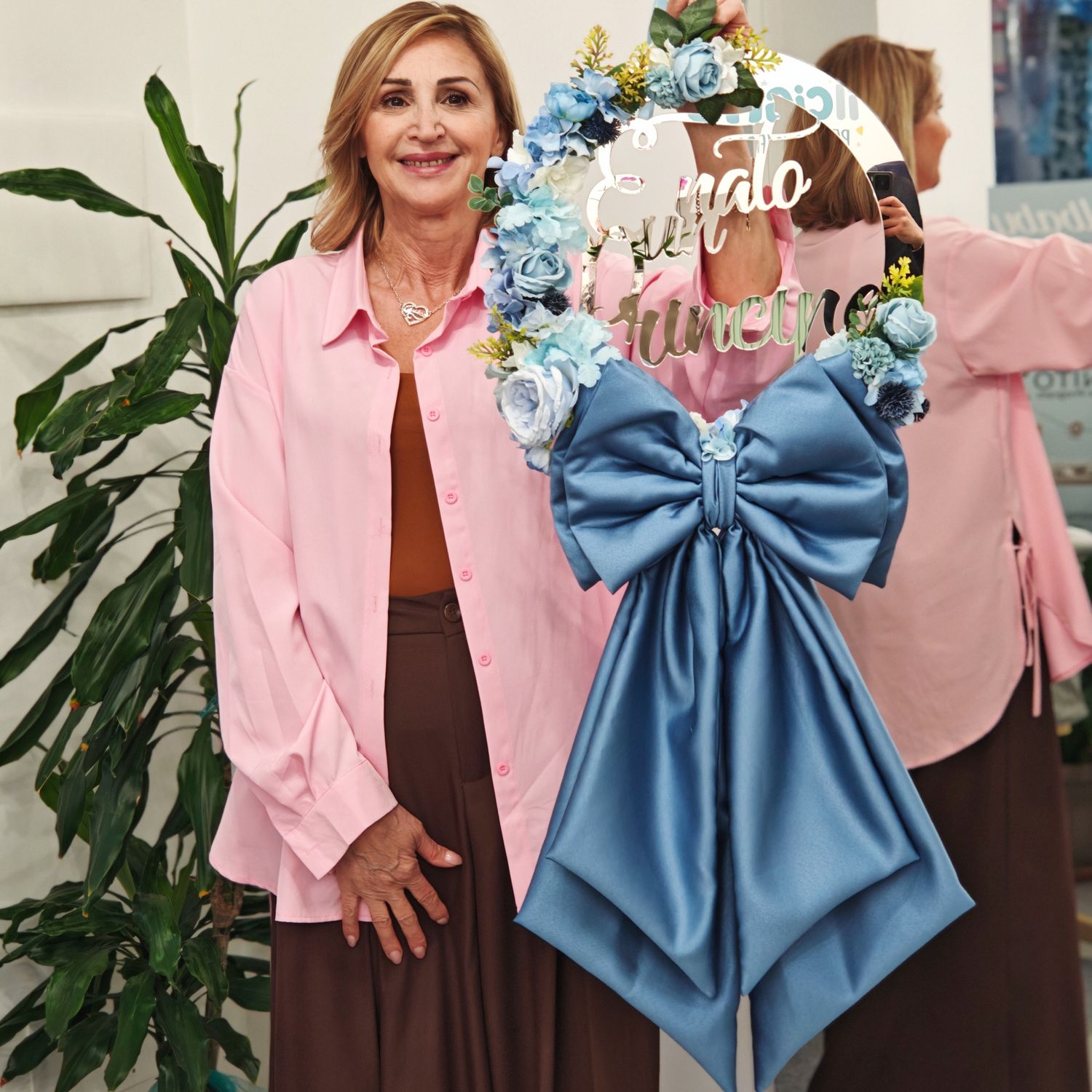 Fiocco Nascita con Plexiglass e Doppio Fiocco Personalizzato con Nome – Realizzato a Mano