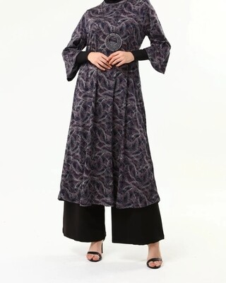 Plum grey purple hijab dress