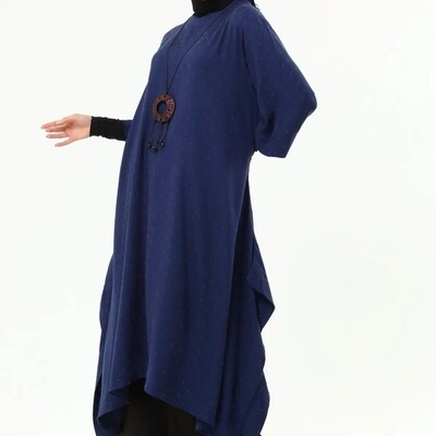 تونيك ازرق منقط مارون summer outfit