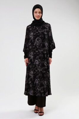 طقم تونيك blacked floral مع بنطلون