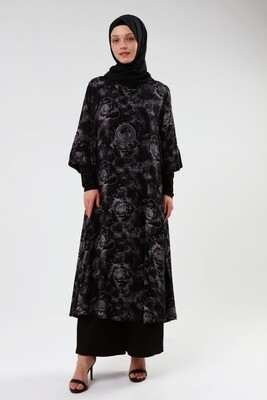 طقم تونيك blacked floral مع بنطلون