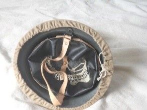 English Helmet refurbished with linen cover