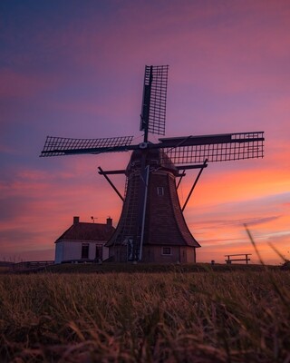 Molen in de ochtendgloren