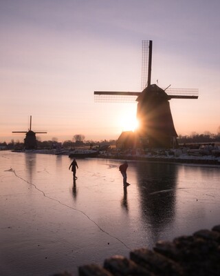 Schaatsers in Alkmaar