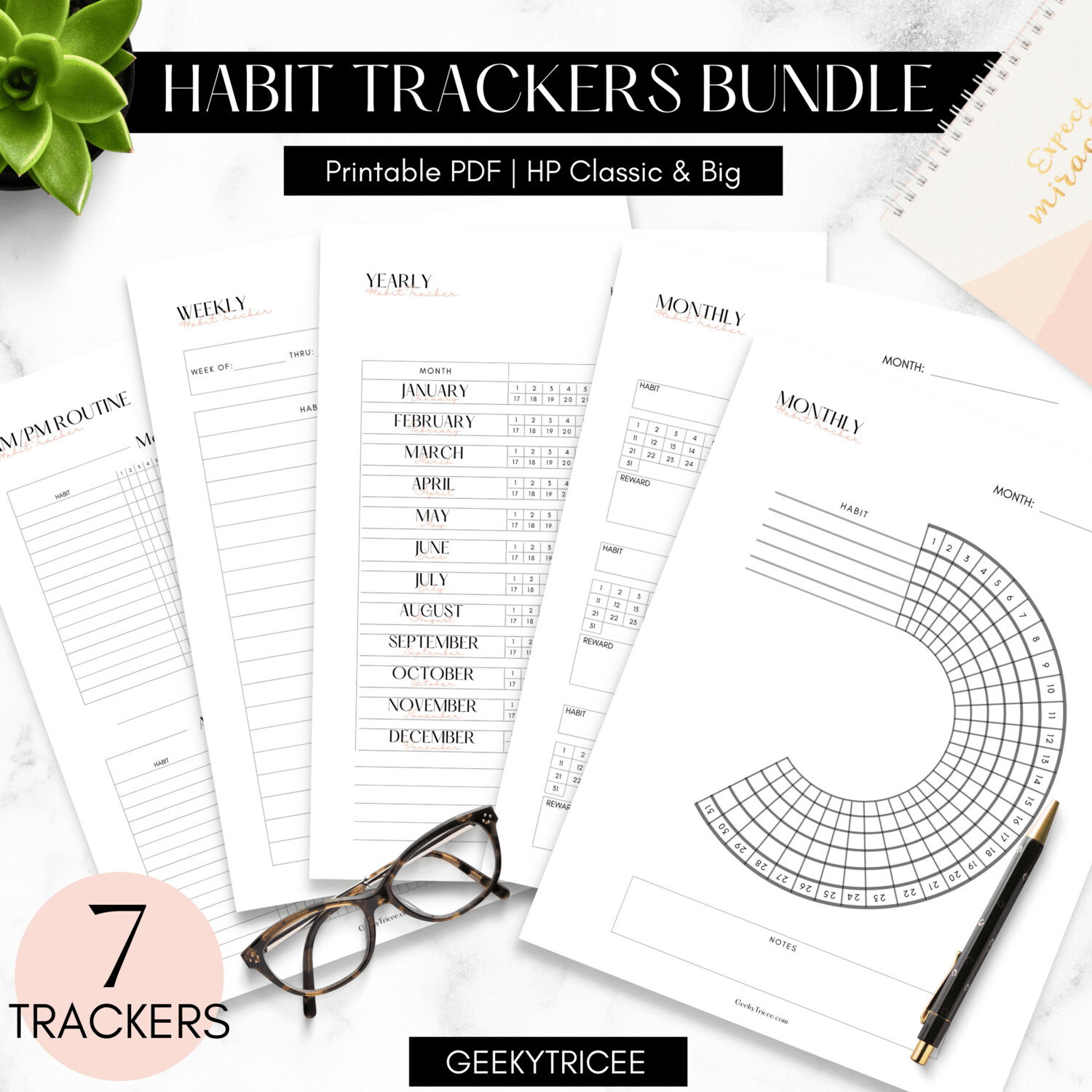Habit Trackers Bundle | HP Classic & Big