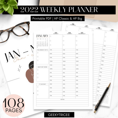 2022 Week On Two Pages Weekly Planner | HP Classic