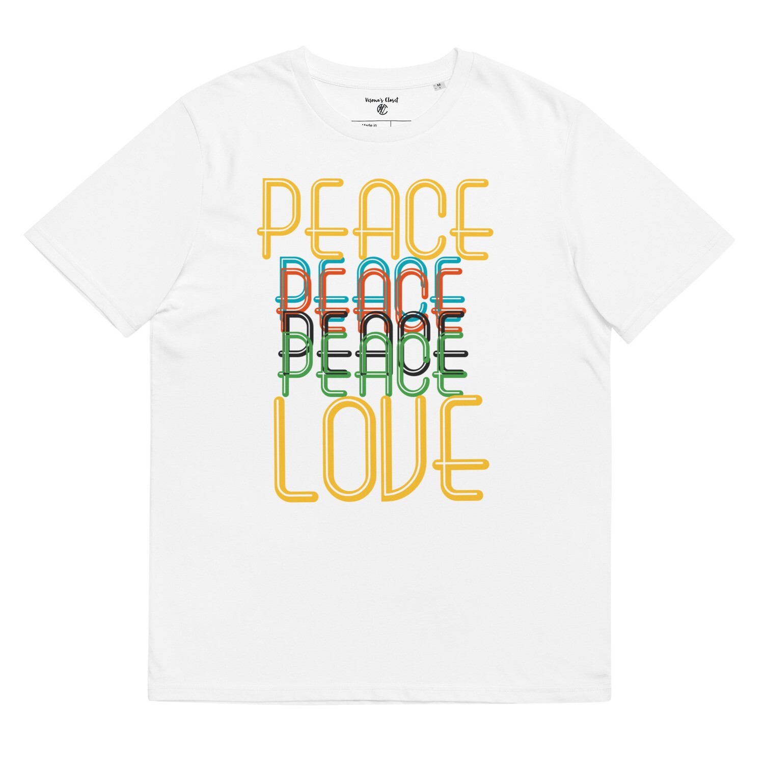 Unisex organic cotton t-shirt Peace and Love