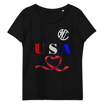 Verona's Closet USA With Heart Women's fitted Eco Tee