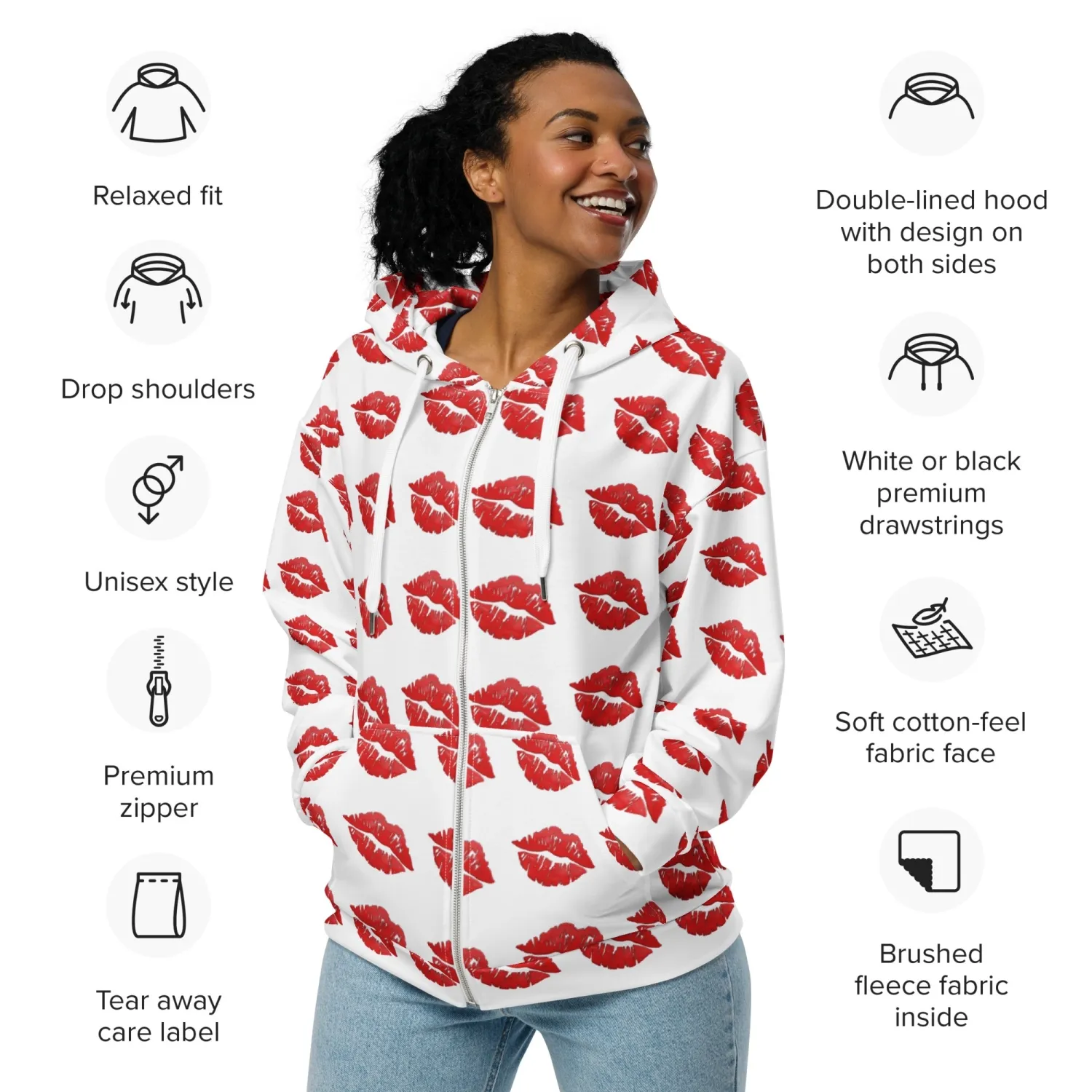 Verona's Closet Kiss Zip Hoodie