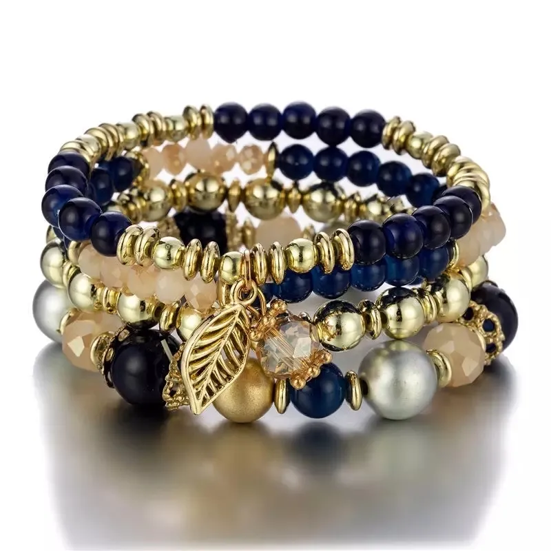 Multi-layer Crystal Beaded Bracelets