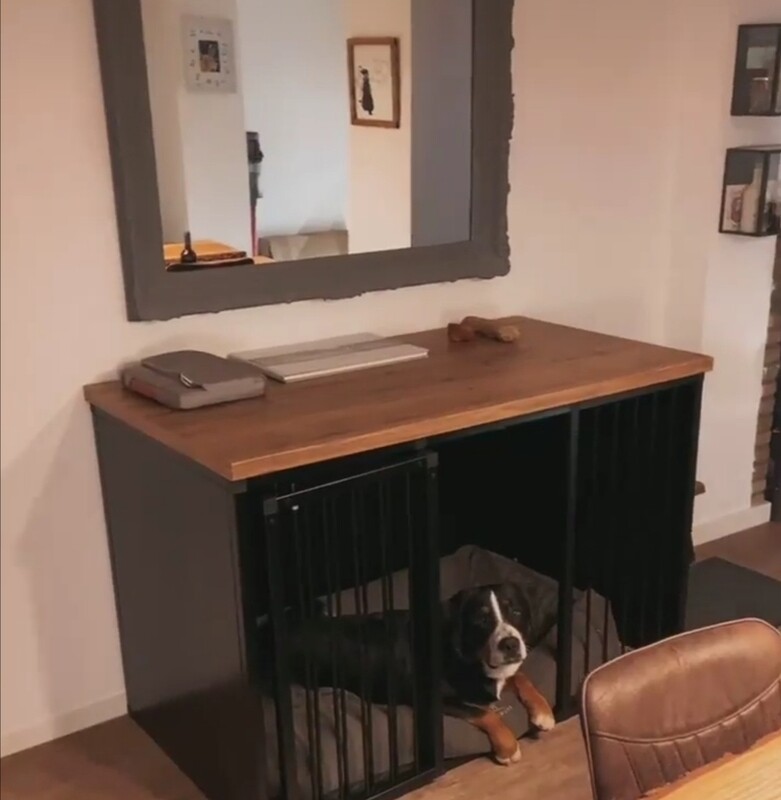 Hundebox als Möbelstück Schrank 1er EF1 Abmessungen frei wählbar (bis max L=113 cm)