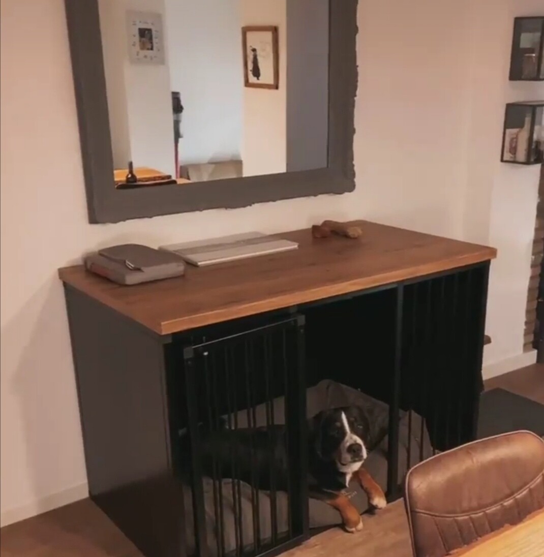 Hundebox als Möbelstück Schrank 1er EF1 Abmessungen frei wählbar (bis max L=113 cm)