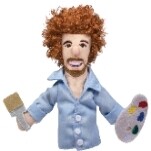 The Unemployed Philosophers Guild Bob Ross Plush Finger Puppet and Refrigerator Magnet