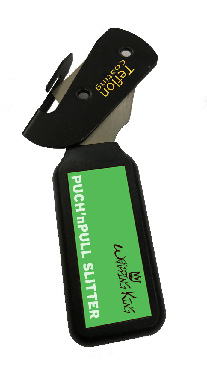 WRAPPING KING® push´n pull slitter, teflon coated. WRAPPING KING® push´n pull slitter, teflon coated.