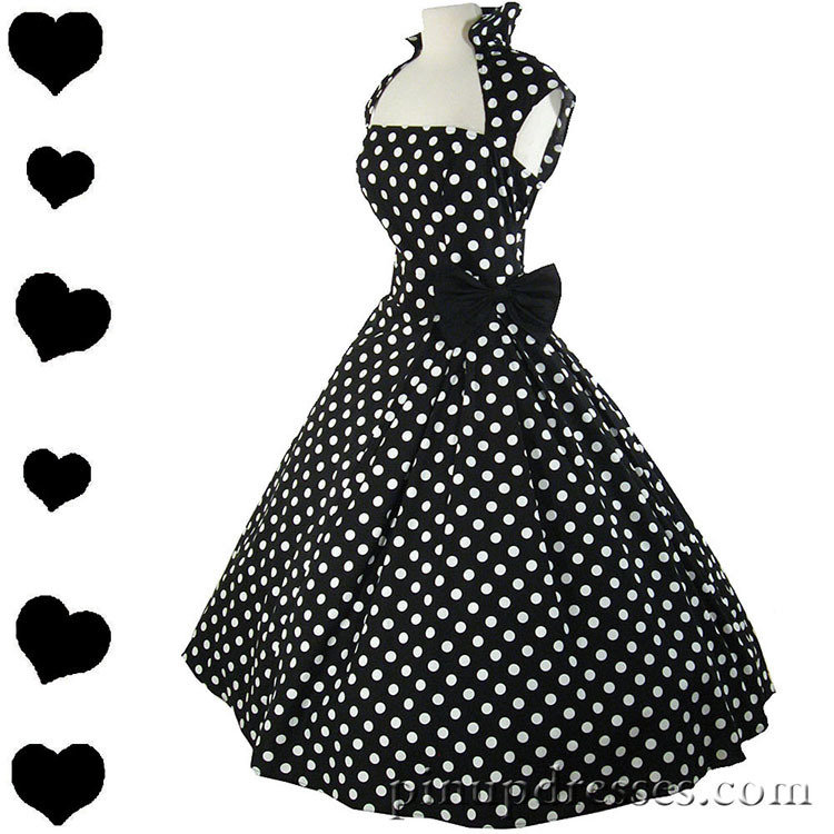 vintage black and white polka dot dress