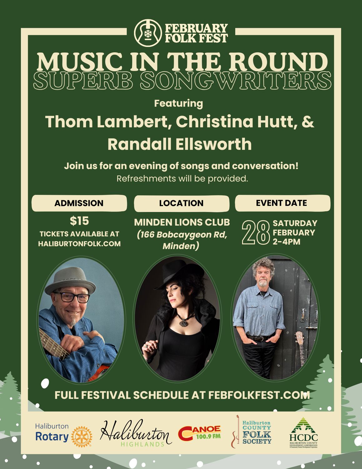February Folk Fest - Music In The Round - Superb Song-writers - Feb. 28, 2026