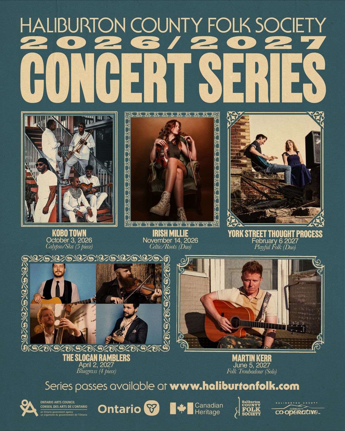 Haliburton County Folk Society 2026/2027 Concert Series Pass