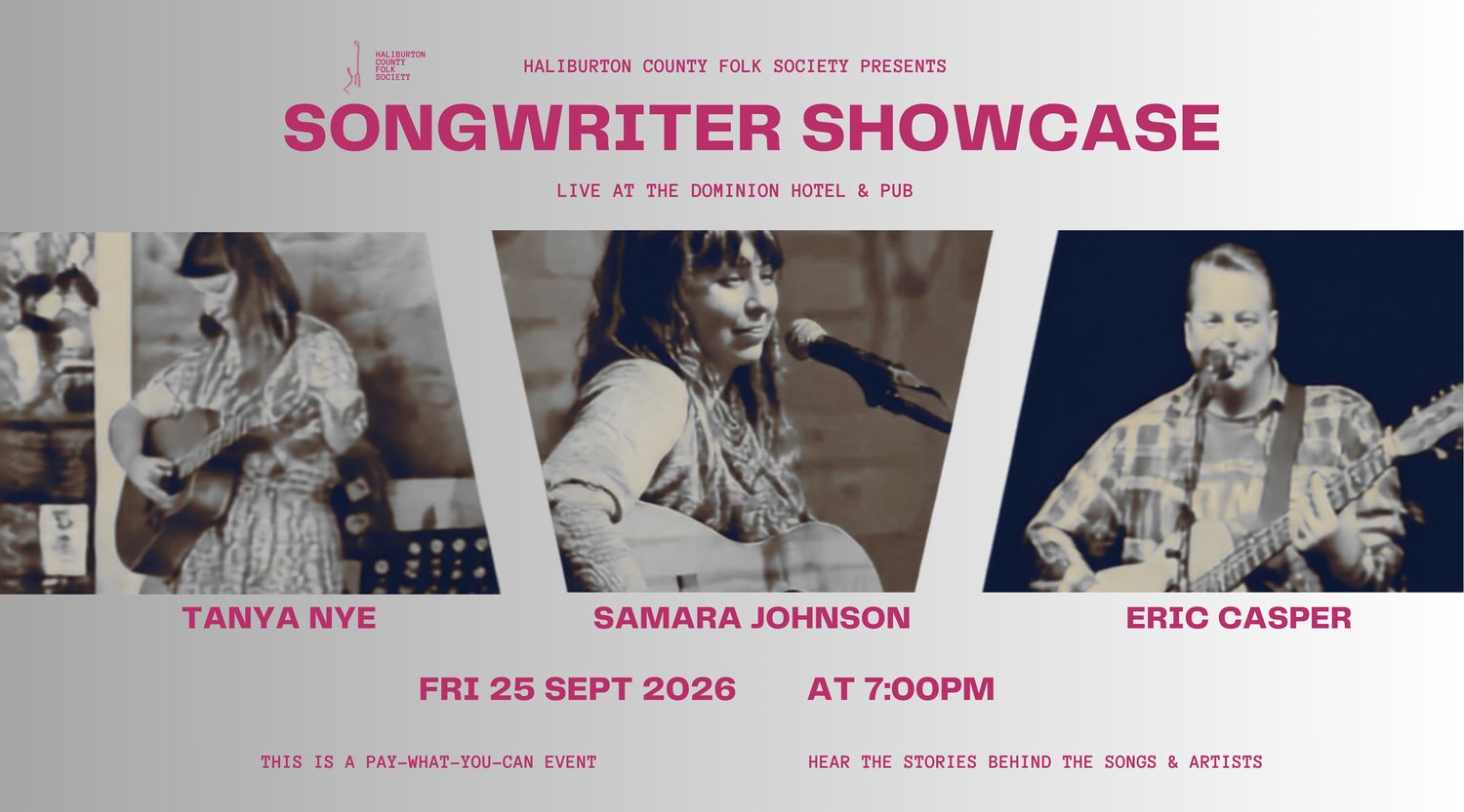 Songwriter Showcase - Live at The Dominion Hotel &amp; Pub - Friday Sept. 25