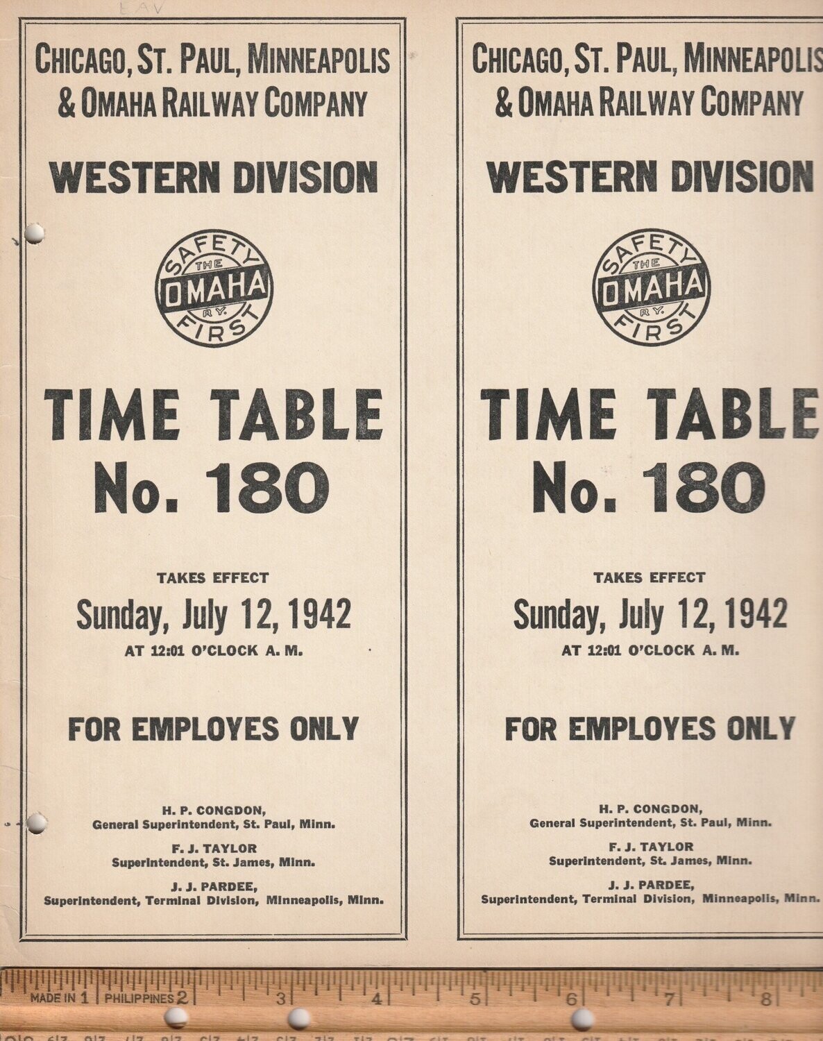 Chicago, St. Paul, Minneapolis & Omaha Western Division 1942