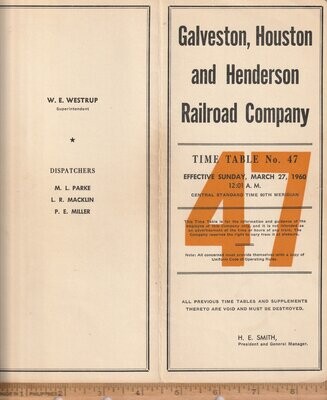 Galveston, Houston and Henderson Railroad 1960