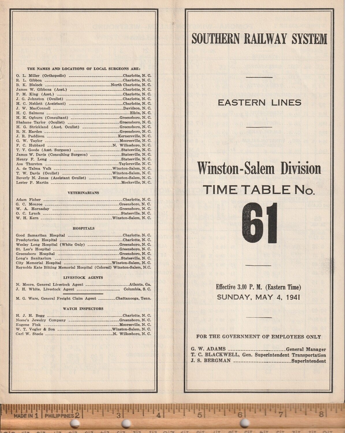 Southern Winston-Salem Division 1941