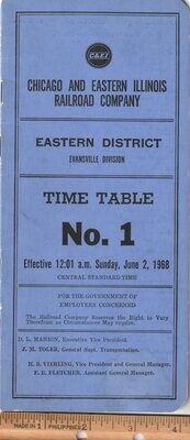 Chicago & Eastern Illinois Evansville Division 1968