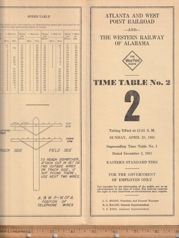 Atlanta & West Point RR / Western Railway of Alabama 1963