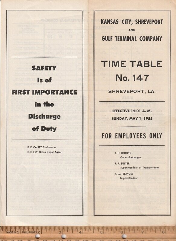 Kansas City, Shreveport and Gulf Terminal Company 1955