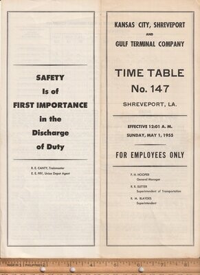 Kansas City, Shreveport and Gulf Terminal Company 1955