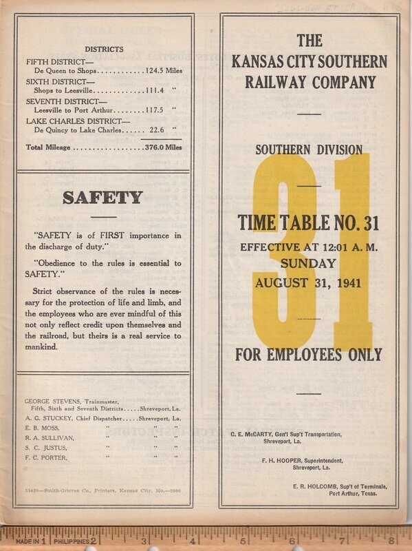Kansas City Southern Southern Division 1941