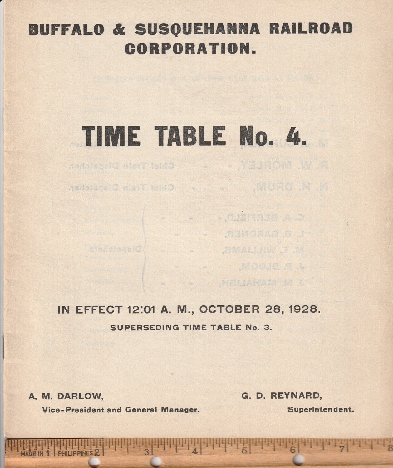 Buffalo & Susquehanna Railroad 1928