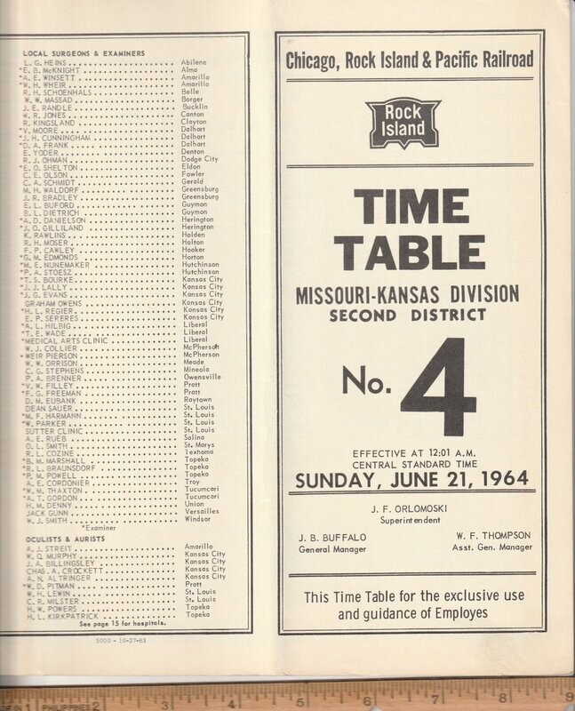 Rock Island Missouri-Kansas Division 1964